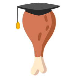 graduation cap and poultry leg