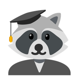 graduation cap and raccoon