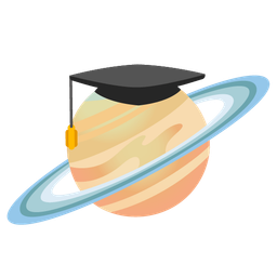 graduation cap and ringed planet