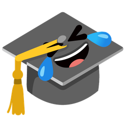 Graduation cap and Rolling on the floor laughing