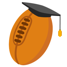 graduation cap and rugby football