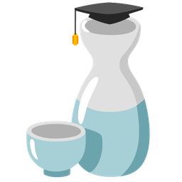 graduation cap and sake