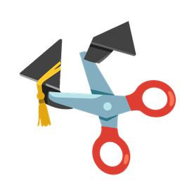 graduation cap and scissors