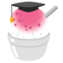 graduation cap and shaved ice