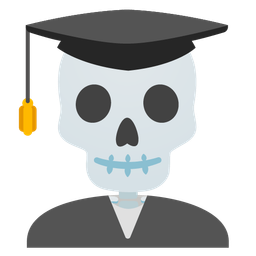 graduation cap and skull