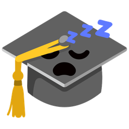 graduation cap and sleeping face