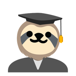 graduation cap and sloth