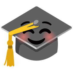 Graduation cap and Smiling face