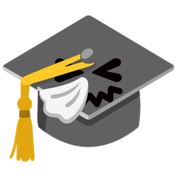 graduation cap and sneezing face