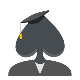 graduation cap and spade suit