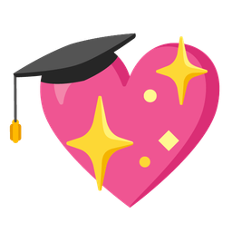 graduation cap and sparkling heart