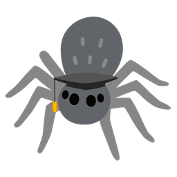 graduation cap and spider