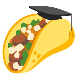 graduation cap and taco