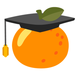 graduation cap and tangerine