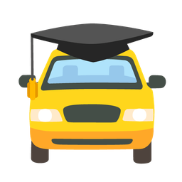 graduation cap and taxi