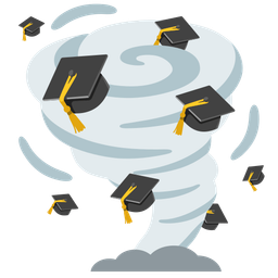 graduation cap and tornado