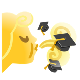 graduation cap and wind face