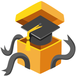 graduation cap and wrapped gift