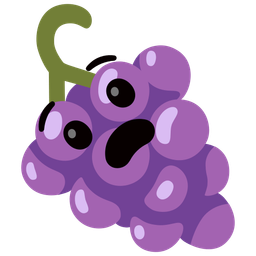 grapes and anguished face