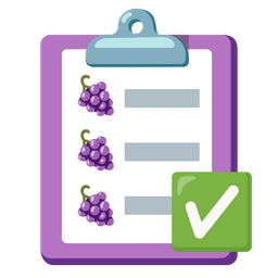 grapes and check mark button