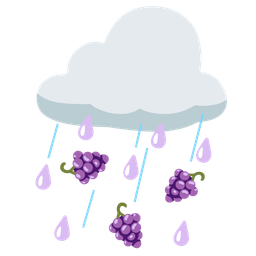 grapes and cloud with rain