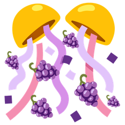 grapes and confetti ball