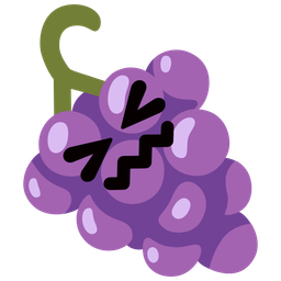 grapes and confounded face