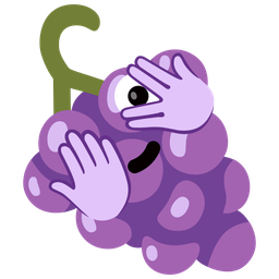 grapes and face with peeking eye