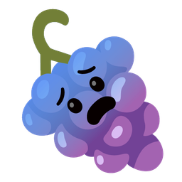 grapes and fearful face
