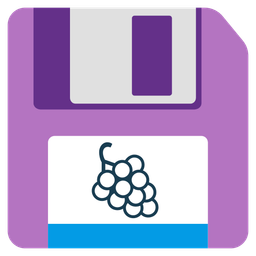 grapes and floppy disk