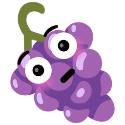 grapes and flushed face