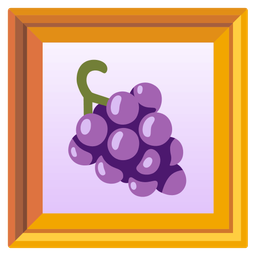 grapes and framed picture