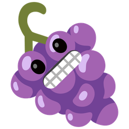 grapes and grimacing face