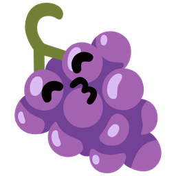 Grapes and Kissing face with smiling eyes