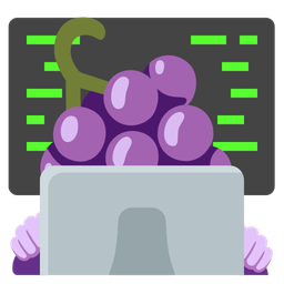 grapes and laptop