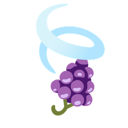 grapes and leaf fluttering in wind