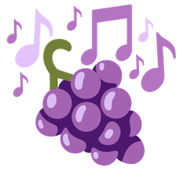 grapes and musical notes