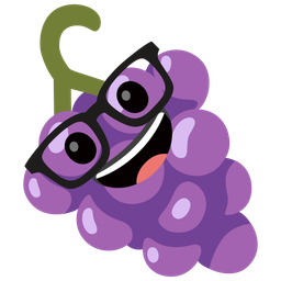 grapes and nerd face