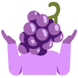 grapes and person shrugging