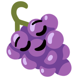 grapes and relieved face