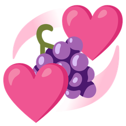 grapes and revolving hearts