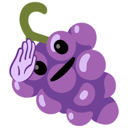 grapes and saluting face