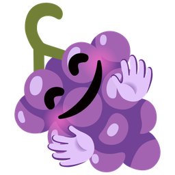 Grapes and Smiling face with open hands