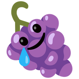 Grapes and Smiling face with tear
