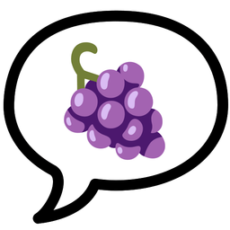 grapes and speech balloon