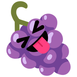 Grapes and Squinting face with tongue