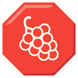 grapes and stop sign