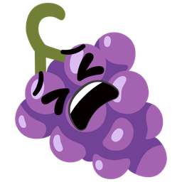 grapes and tired face