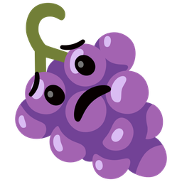 grapes and worried face
