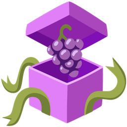 grapes and wrapped gift